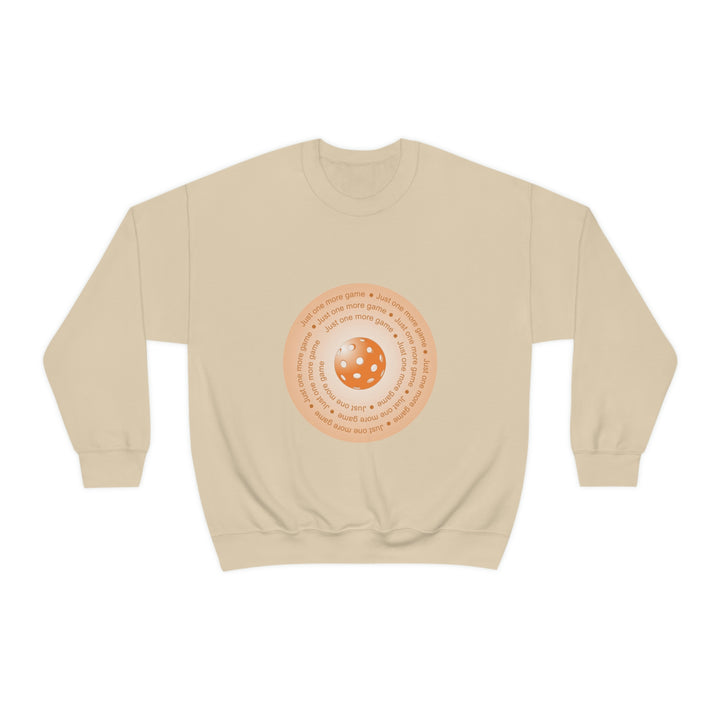 Just One More Game-Orange Unisex Crewneck Sweatshirt - Great Pickleball Stuff