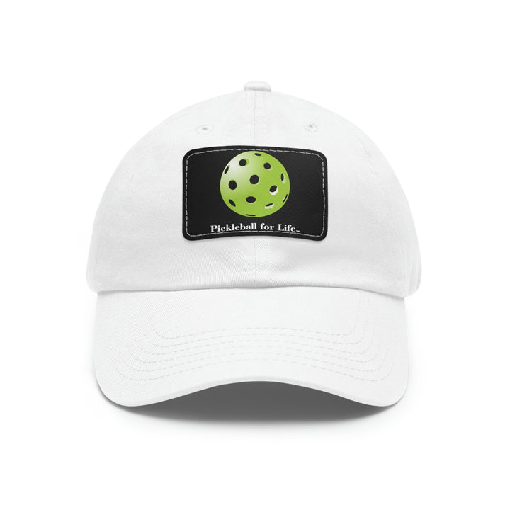 Pickleball for Life-Green Pickleball Cap with Leather Patch - Great Pickleball Stuff