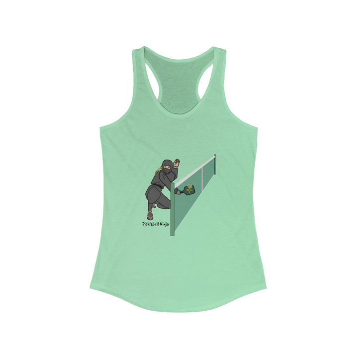 Pickleball Ninja Dinking-Female Women's Racerback Tank - Great Pickleball Stuff