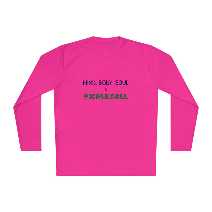 Mind, Body, Soul & Pickleball Unisex Moisture-Wicking Long Sleeve Tee - Great Pickleball Stuff