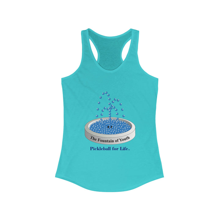 The Pickleball Fountain-Blue Women's Racerback Tank - Great Pickleball Stuff