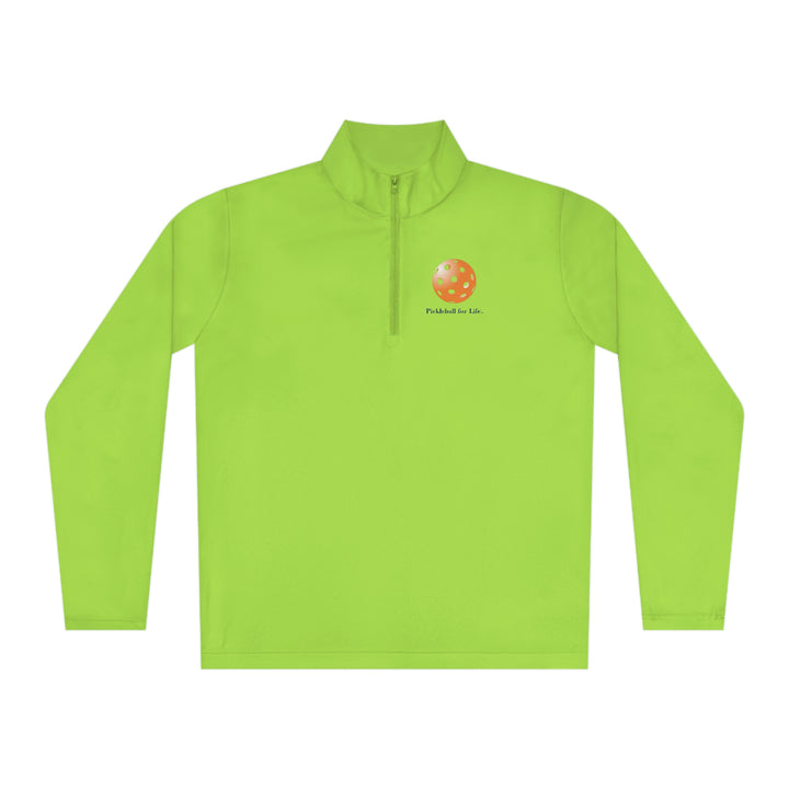 Pickleball for Life-Orange Unisex Moisture-Wicking Quarter-Zip Pullover - Great Pickleball Stuff