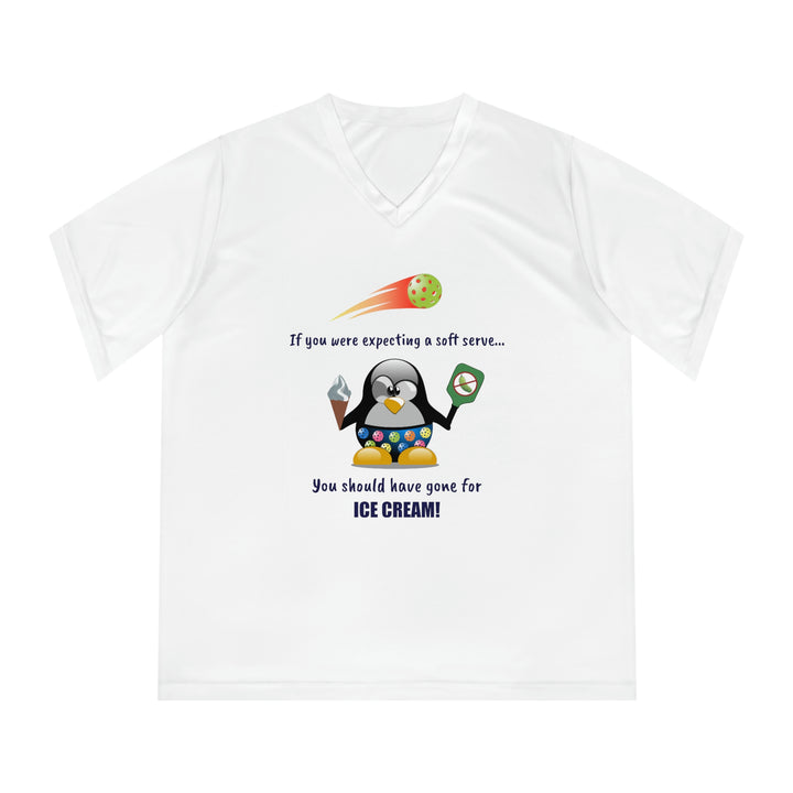 Should Have Gone for Ice Cream Women's Moisture-Wicking V-Neck T-Shirt - Great Pickleball Stuff