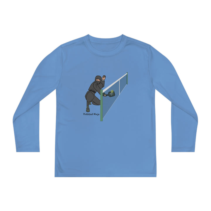 Pickleball Ninja Dinking-Male Youth Long Sleeve Moisture-Wicking T-Shirt - Great Pickleball Stuff