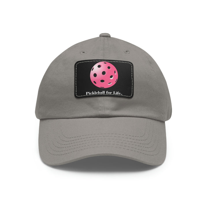 Pickleball for Life-Pink Pickleball Cap with Leather Patch - Great Pickleball Stuff