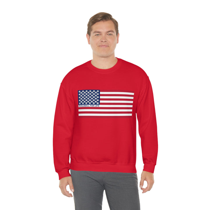 Pickleball for Life Flag Unisex Crewneck Sweatshirt - Great Pickleball Stuff