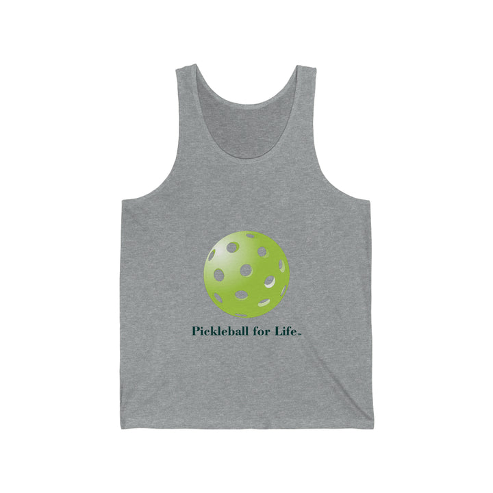 Pickleball for Life-Green Unisex Cotton Tank - Great Pickleball Stuff