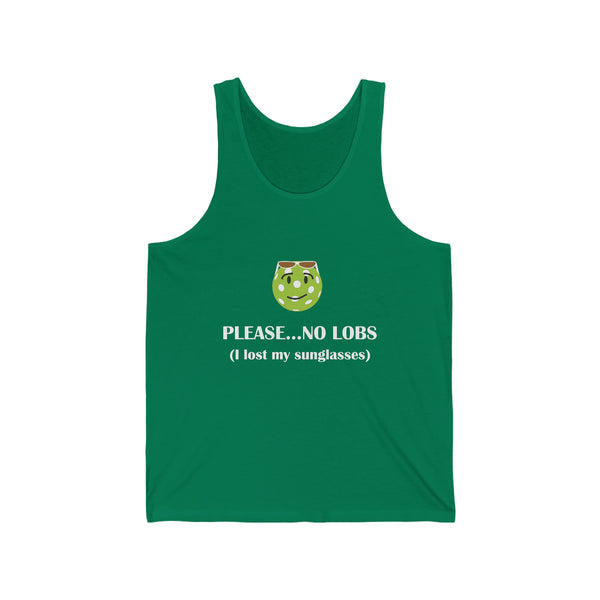 Please No Lobs-I Lost My Sunglasses Unisex Cotton Tank - Great Pickleball Stuff