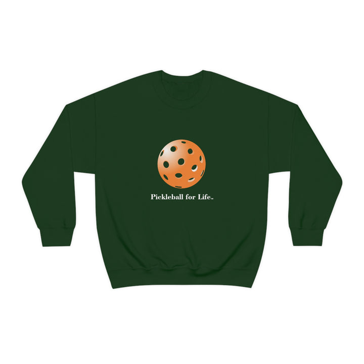 Pickleball for Life-Orange Unisex Crewneck Sweatshirt - Great Pickleball Stuff