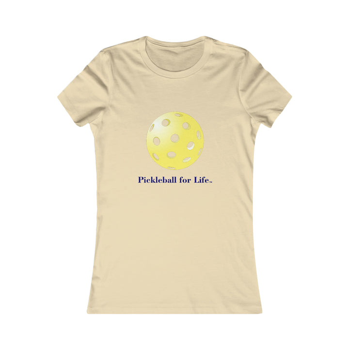 Pickleball for Life-Yellow Women's Slim-Fit Premium Cotton T-Shirt - Great Pickleball Stuff