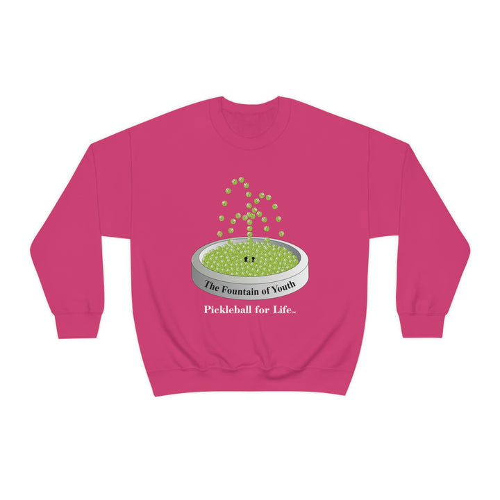 The Pickleball Fountain-Green Unisex Crewneck Sweatshirt - Great Pickleball Stuff