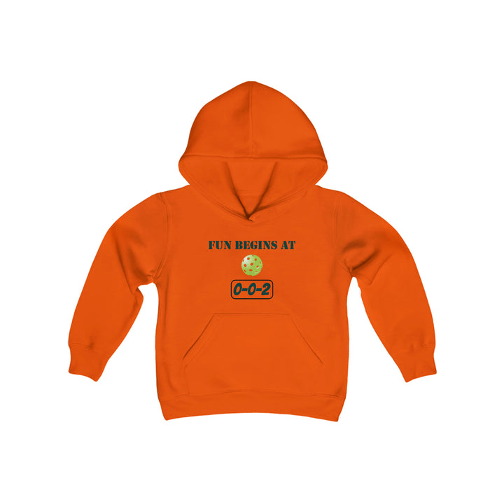 Fun Begins at 0-0-2 Youth Hoodie - Great Pickleball Stuff