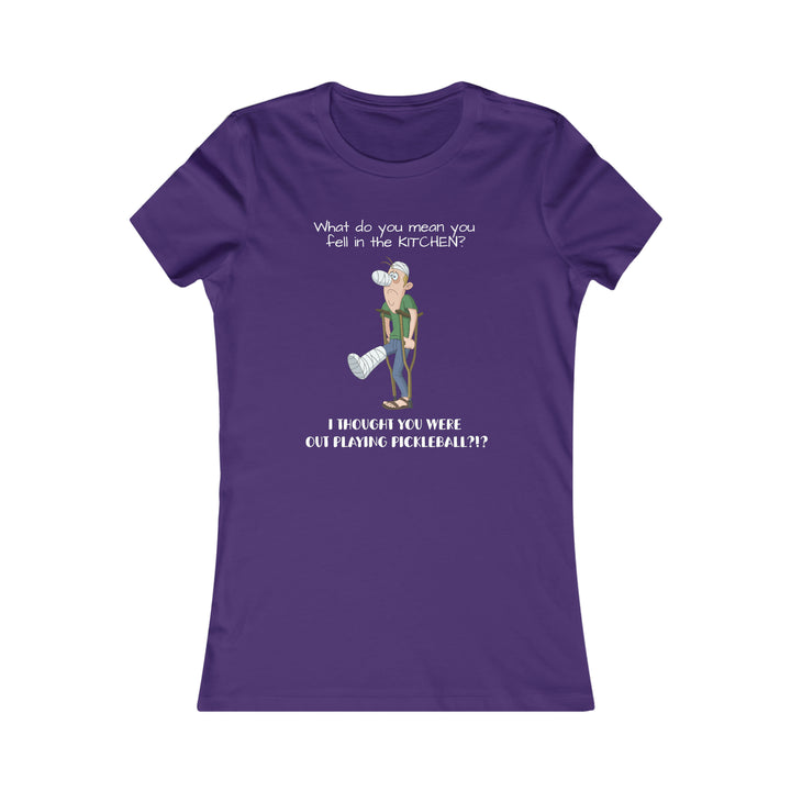 I Thought You Were Out Playing Pickleball? Women's Slim-Fit Premium Cotton T-Shirt - Great Pickleball Stuff