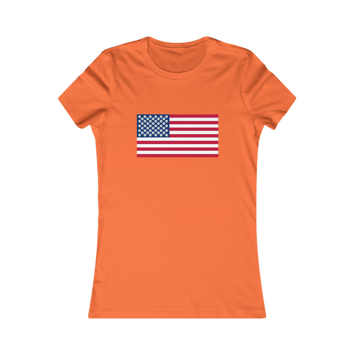 Pickleball Stars Flag Women's Slim-Fit Premium Cotton T-Shirt - Great Pickleball Stuff