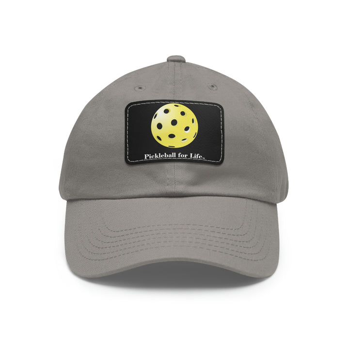 Pickleball for Life-Yellow Pickleball Cap with Leather Patch - Great Pickleball Stuff