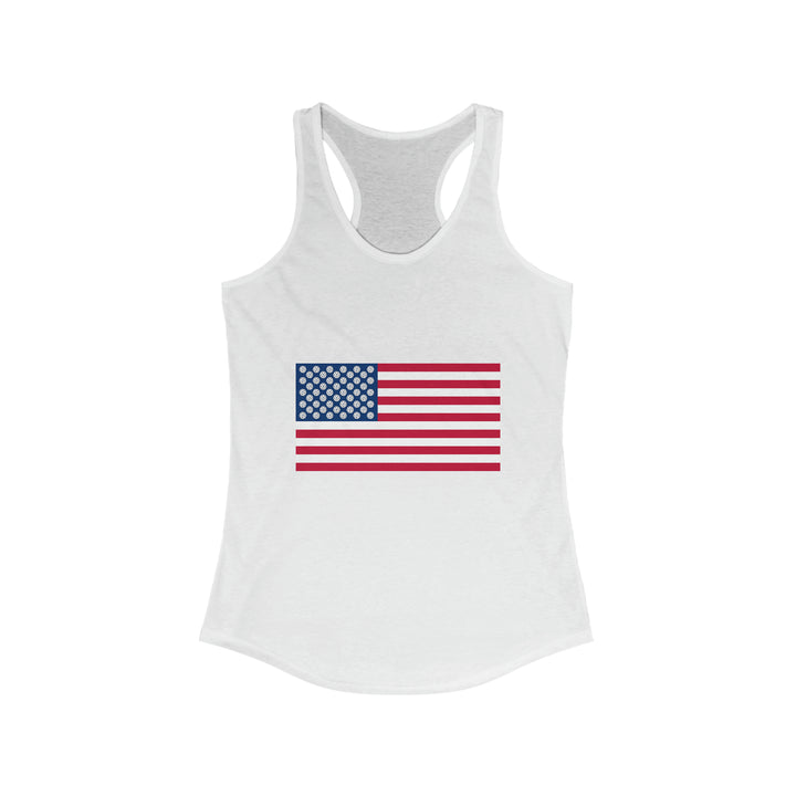 Pickleball Stars Flag Women's Racerback Tank - Great Pickleball Stuff