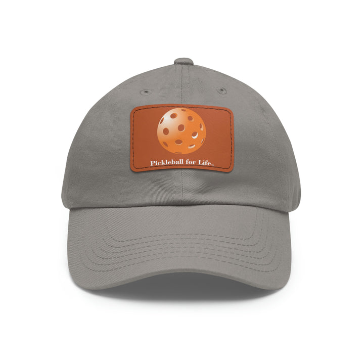 Pickleball for Life-Orange Pickleball Cap with Leather Patch - Great Pickleball Stuff