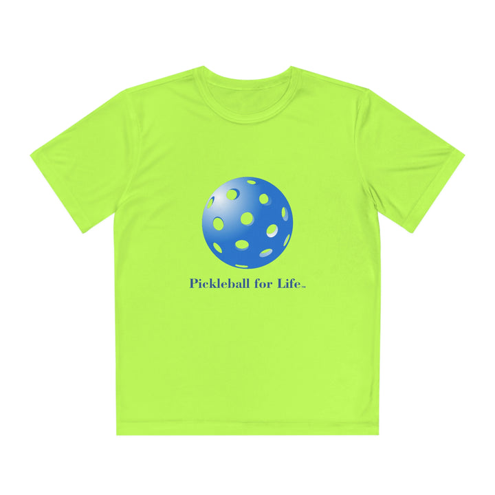 Pickleball for Life-Blue Youth Moisture-Wicking T-Shirt - Great Pickleball Stuff