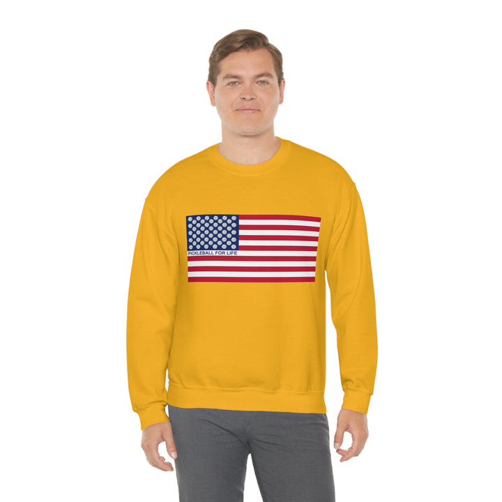 Pickleball for Life Flag Unisex Crewneck Sweatshirt - Great Pickleball Stuff