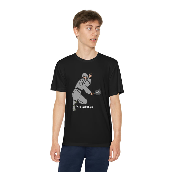 Pickleball Ninja-Male Youth Moisture-Wicking T-Shirt - Great Pickleball Stuff