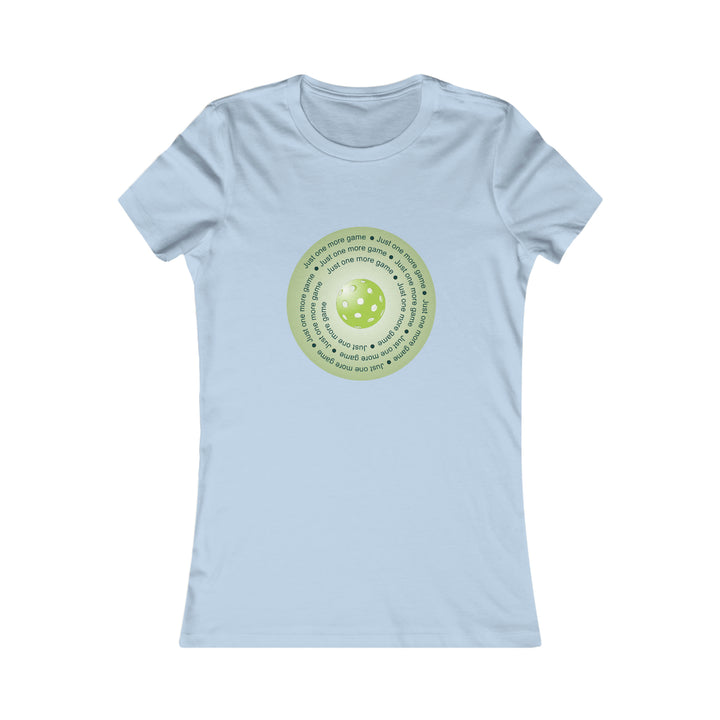 Just One More Game-Green Women's Slim-Fit Premium Cotton T-Shirt - Great Pickleball Stuff