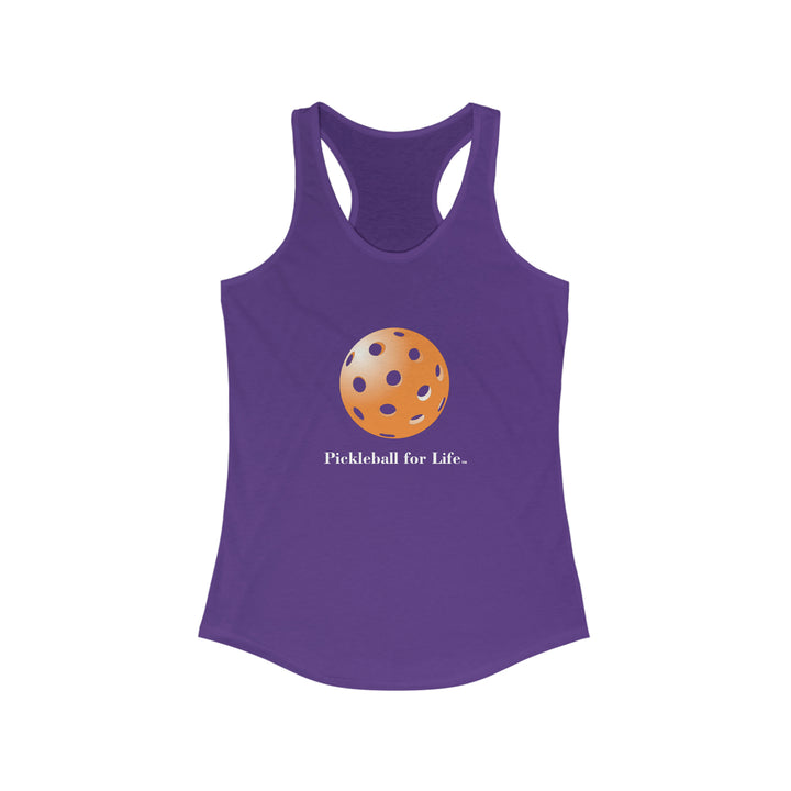 Pickleball for Life-Orange Women's Racerback Tank - Great Pickleball Stuff