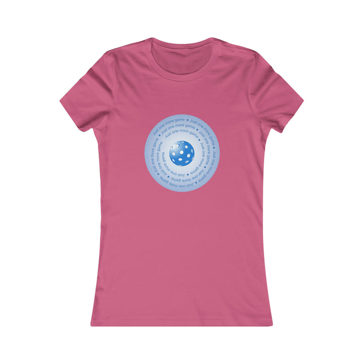 Just One More Game-Blue Women's Slim-Fit Premium Cotton T-Shirt - Great Pickleball Stuff