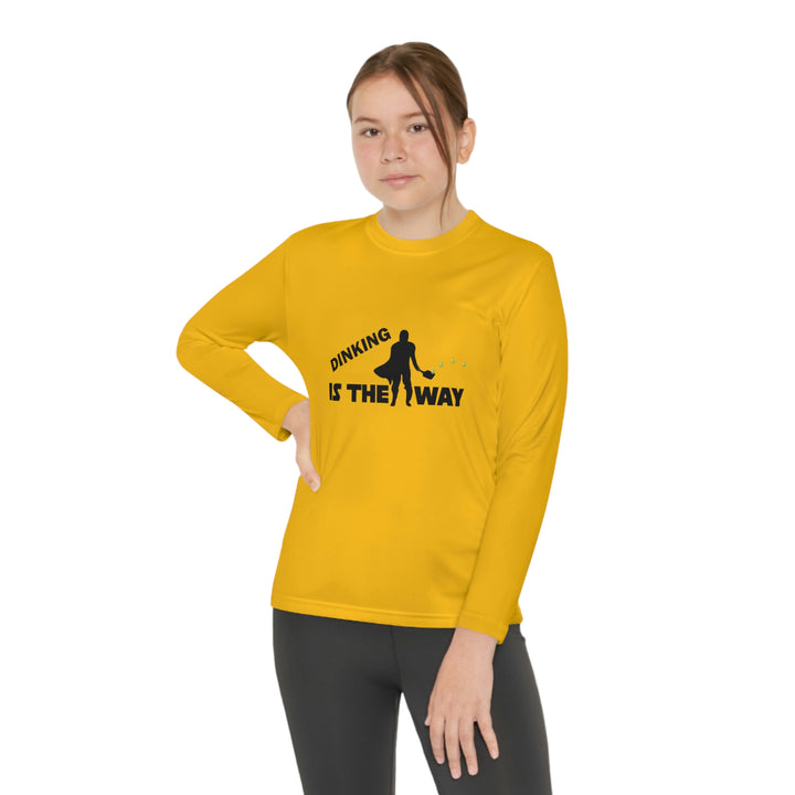 Dinking is the Way Youth Long Sleeve Moisture-Wicking T-Shirt - Great Pickleball Stuff