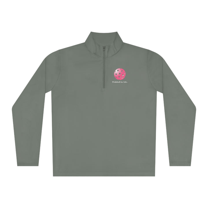 Pickleball for Life-Pink Unisex Moisture-Wicking Quarter-Zip Pullover - Great Pickleball Stuff