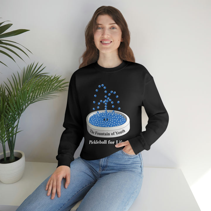 The Pickleball Fountain-Blue Unisex Crewneck Sweatshirt - Great Pickleball Stuff