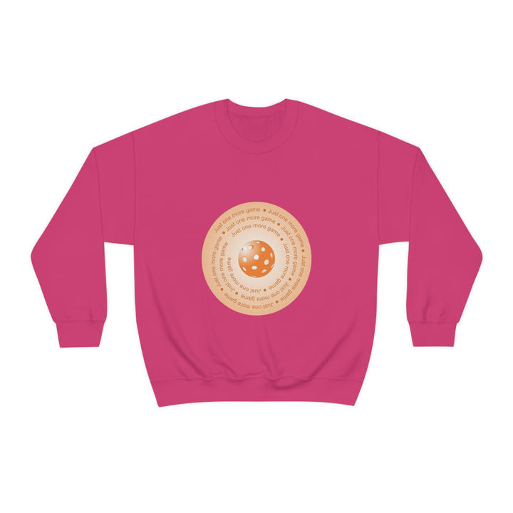 Just One More Game-Orange Unisex Crewneck Sweatshirt - Great Pickleball Stuff