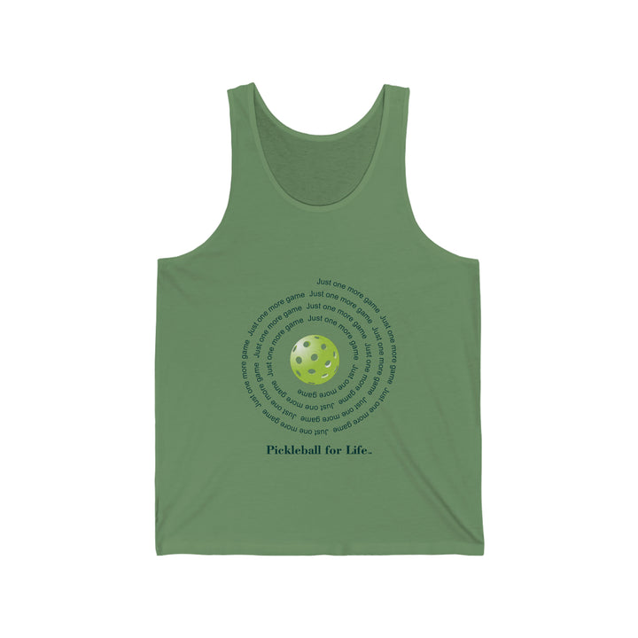 Just One More Game-Spiral Unisex Cotton Tank - Great Pickleball Stuff