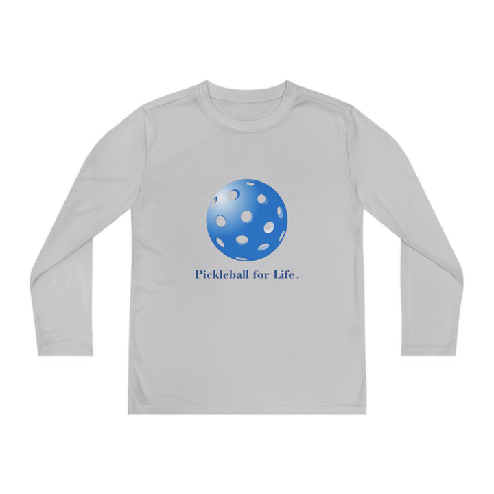 Pickleball for Life-Blue Youth Long Sleeve Moisture-Wicking T-Shirt - Great Pickleball Stuff