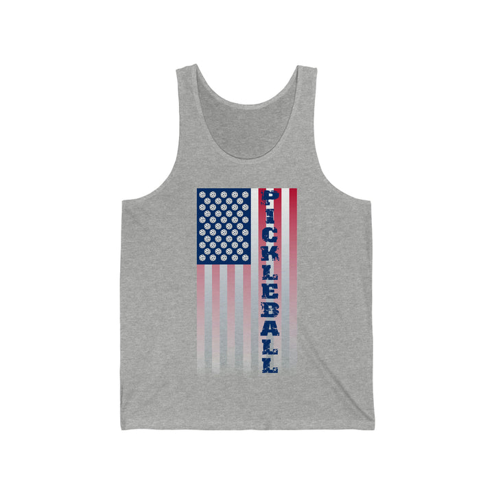 Pickleball Flag Vertical-2 (Faded) Unisex Cotton Tank - Great Pickleball Stuff