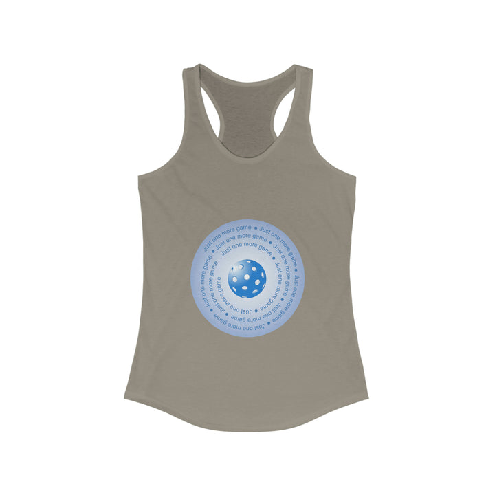 Just One More Game-Blue Women's Racerback Tank - Great Pickleball Stuff