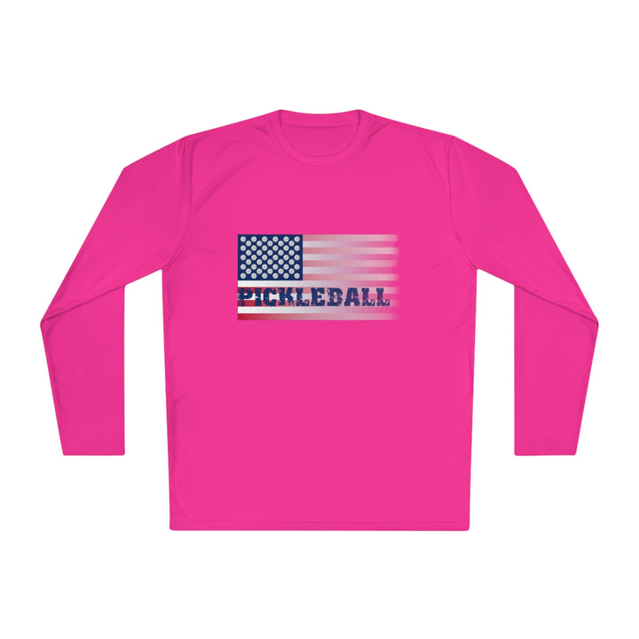 Pickleball Flag (Faded) Unisex Moisture-Wicking Long Sleeve Tee - Great Pickleball Stuff