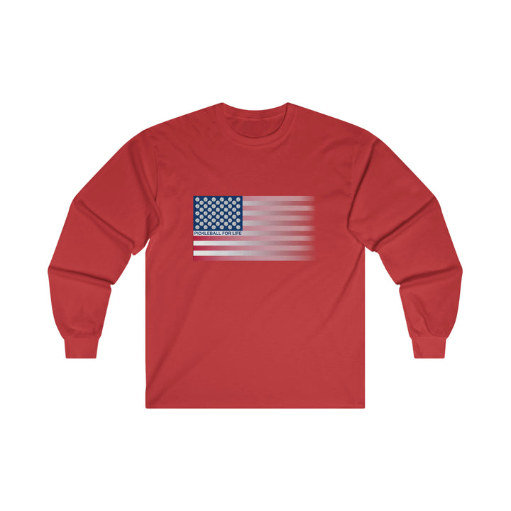 Pickleball for Life Flag (Faded) Ultra Cotton Long Sleeve Tee - Great Pickleball Stuff