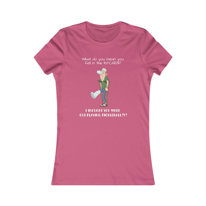 I Thought You Were Out Playing Pickleball? Women's Slim-Fit Premium Cotton T-Shirt - Great Pickleball Stuff