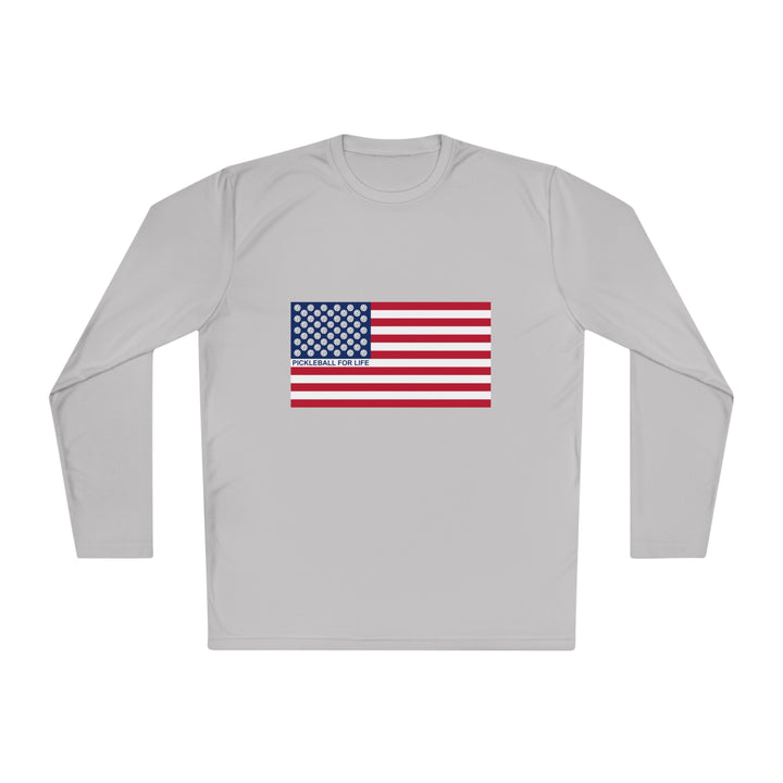 Pickleball for Life Flag Unisex Moisture-Wicking Long Sleeve Tee - Great Pickleball Stuff