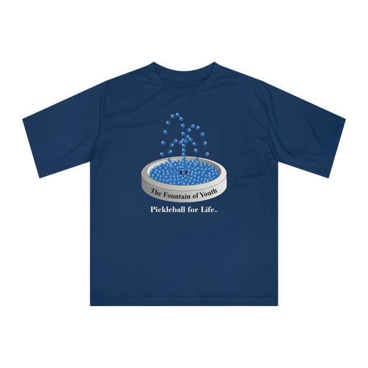 The Pickleball Fountain-Blue Unisex Moisture-Wicking T-Shirt - Great Pickleball Stuff