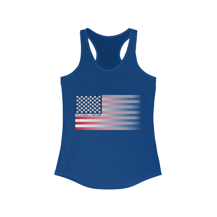 Pickleball for Life Flag (Faded) Women's Racerback Tank - Great Pickleball Stuff