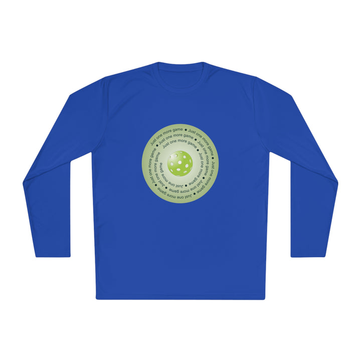 Just One More Game-Green Unisex Moisture-Wicking Long Sleeve Tee - Great Pickleball Stuff