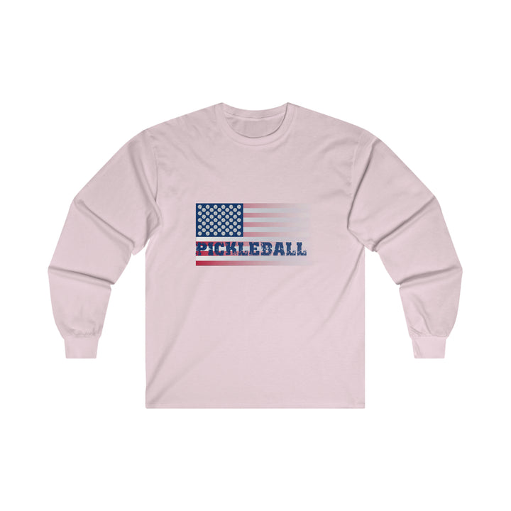 Pickleball Flag (Faded) Ultra Cotton Long Sleeve Tee - Great Pickleball Stuff