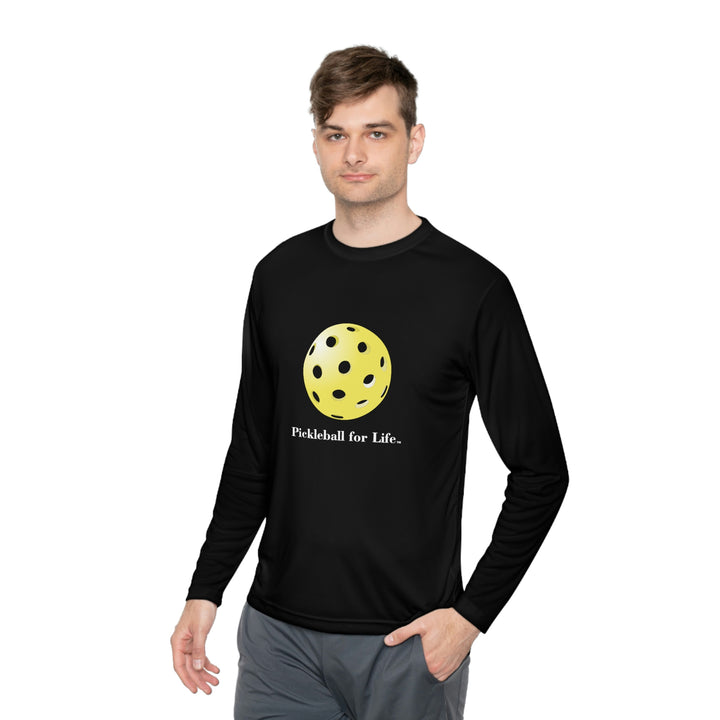 Pickleball for Life-Yellow Unisex Moisture-Wicking Long Sleeve Tee - Great Pickleball Stuff