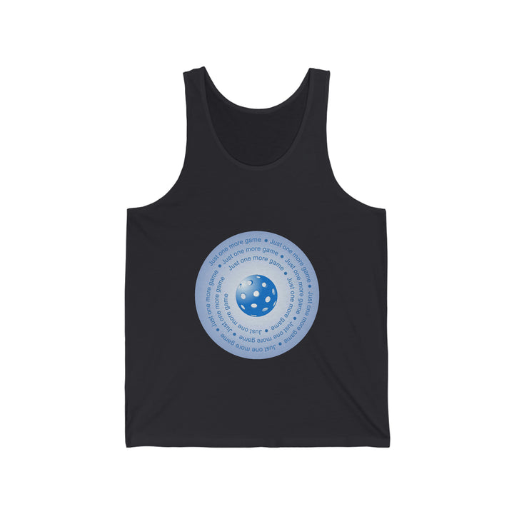 Just One More Game-Blue Unisex Cotton Tank - Great Pickleball Stuff