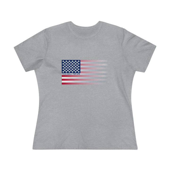 Pickleball for Life Flag (Faded) Women's Relaxed-Fit T-shirt - Great Pickleball Stuff