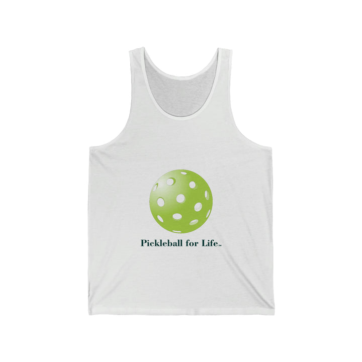 Pickleball for Life-Green Unisex Cotton Tank - Great Pickleball Stuff