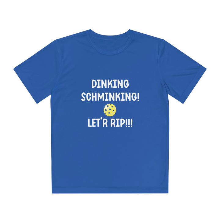 Dinking Schminking Youth Moisture-Wicking T-Shirt - Great Pickleball Stuff