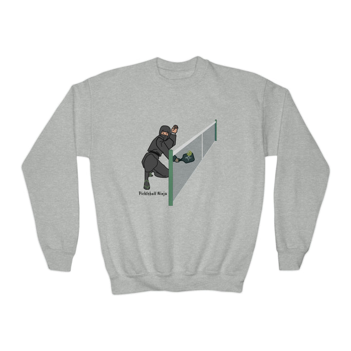 Pickleball Ninja Dinking-Male Youth Crewneck Sweatshirt - Great Pickleball Stuff