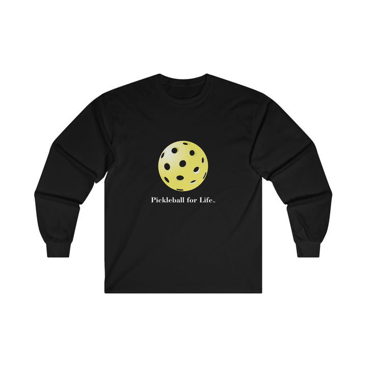 Pickleball for Life-Yellow Ultra Cotton Long Sleeve Tee - Great Pickleball Stuff